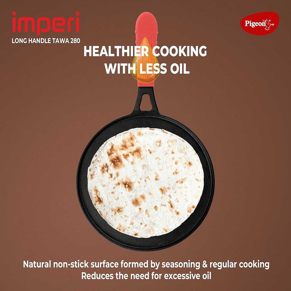 Thumbnail: Pigeon by Stovekraft Pre-Seasoned Cast Iron Tawa 28 cm