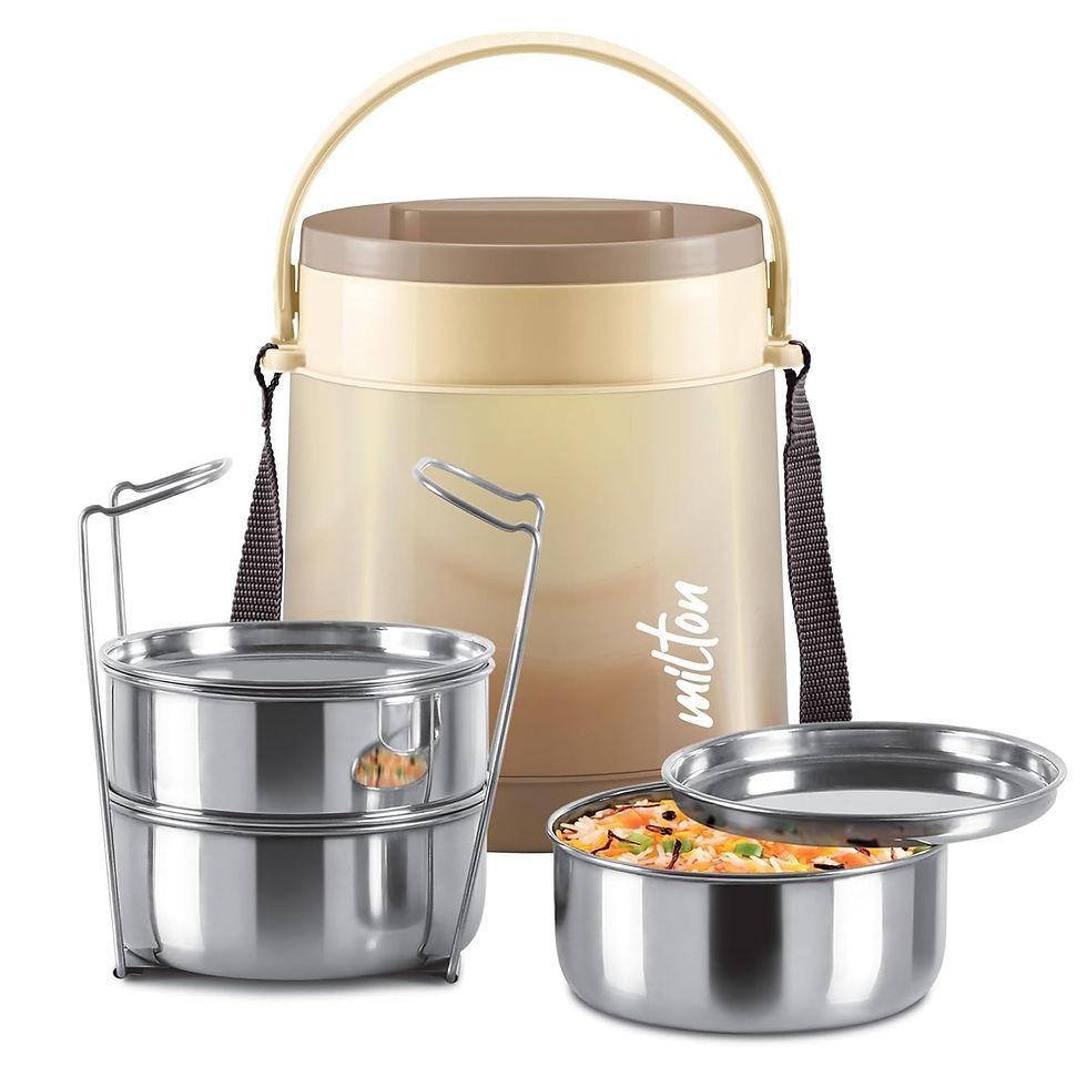 Thumbnail: Milton Brown Gradient SS Lunch Box with Lifter (3 Containers each) - 300 ml