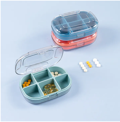 Portable Pill Container 6 Grid Portable Pill Case
