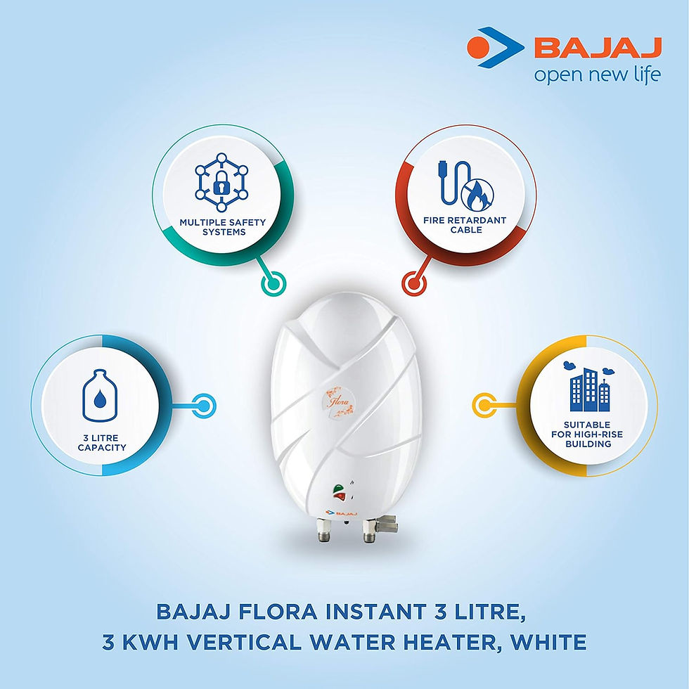 Thumbnail: Bajaj Flora 3 Litre Instant Vertical Water Heater | 3KW