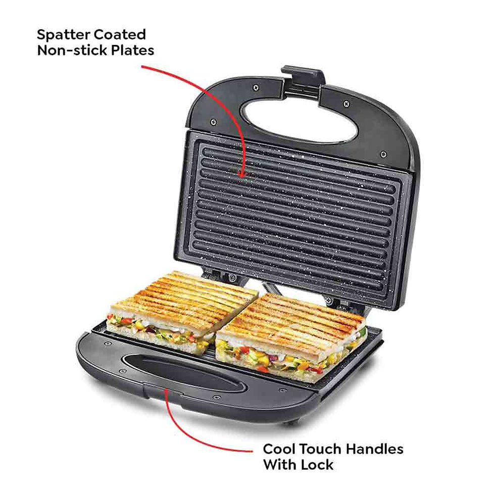 Thumbnail: 42282-Prestige PGFSP - Spatter Coated Non-stick Sandwich Toaster