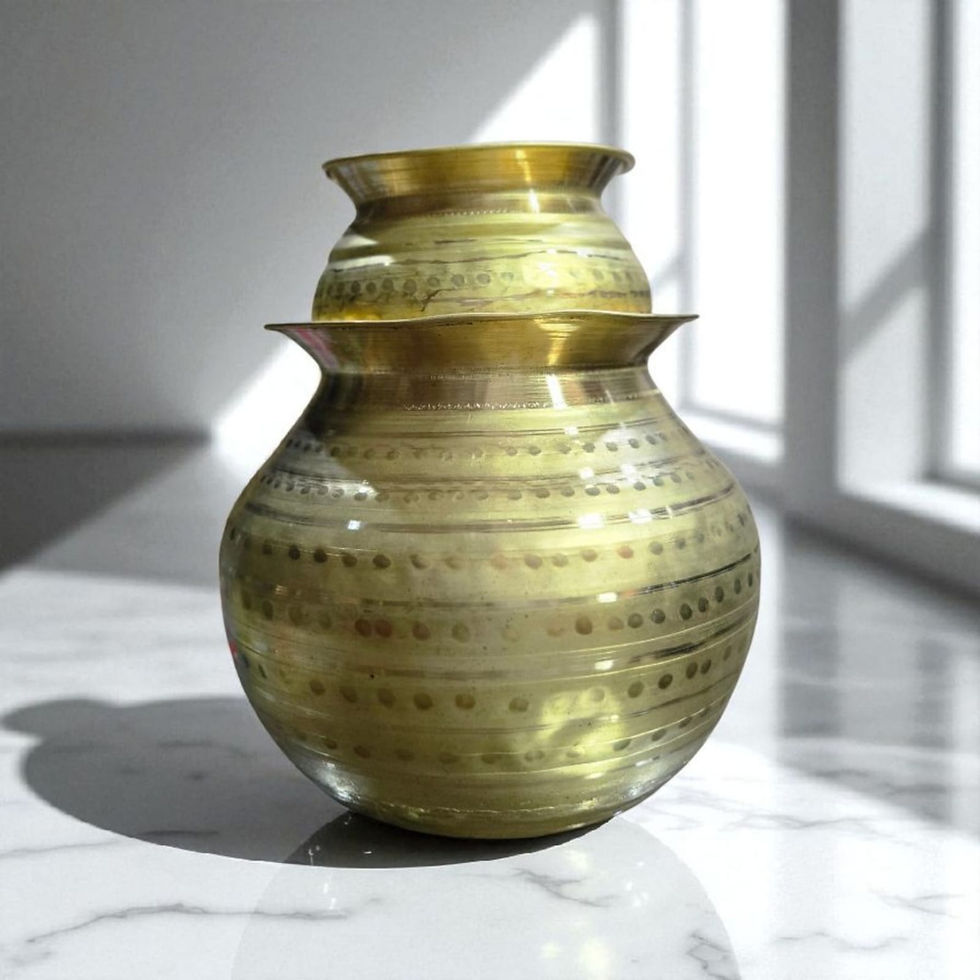 Thumbnail: BRASS BONAM SERWA SET-HAMMERED/BONALU SERWA