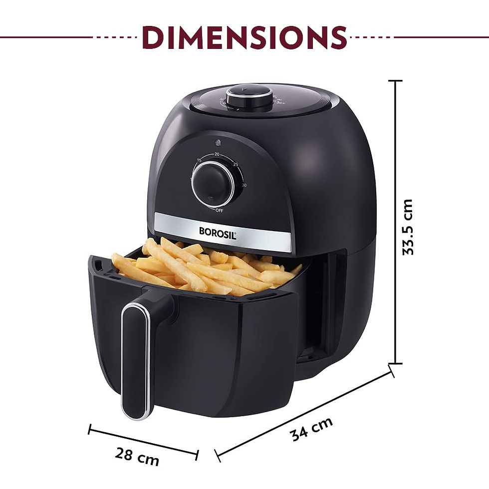 Thumbnail: Borosil Best Air Fryer, Air Fryer for Home, Timer Selection 2.8 L Capacity,1200W
