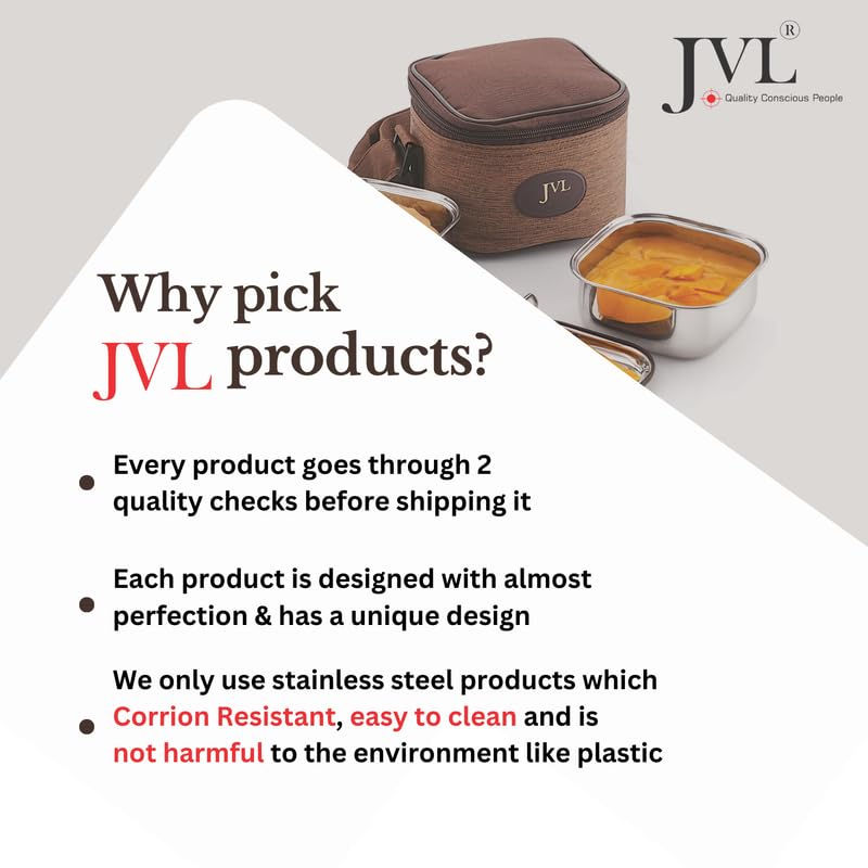 Thumbnail: JVL Leak-Proof Stainless Steel Double Decker Lunch Box