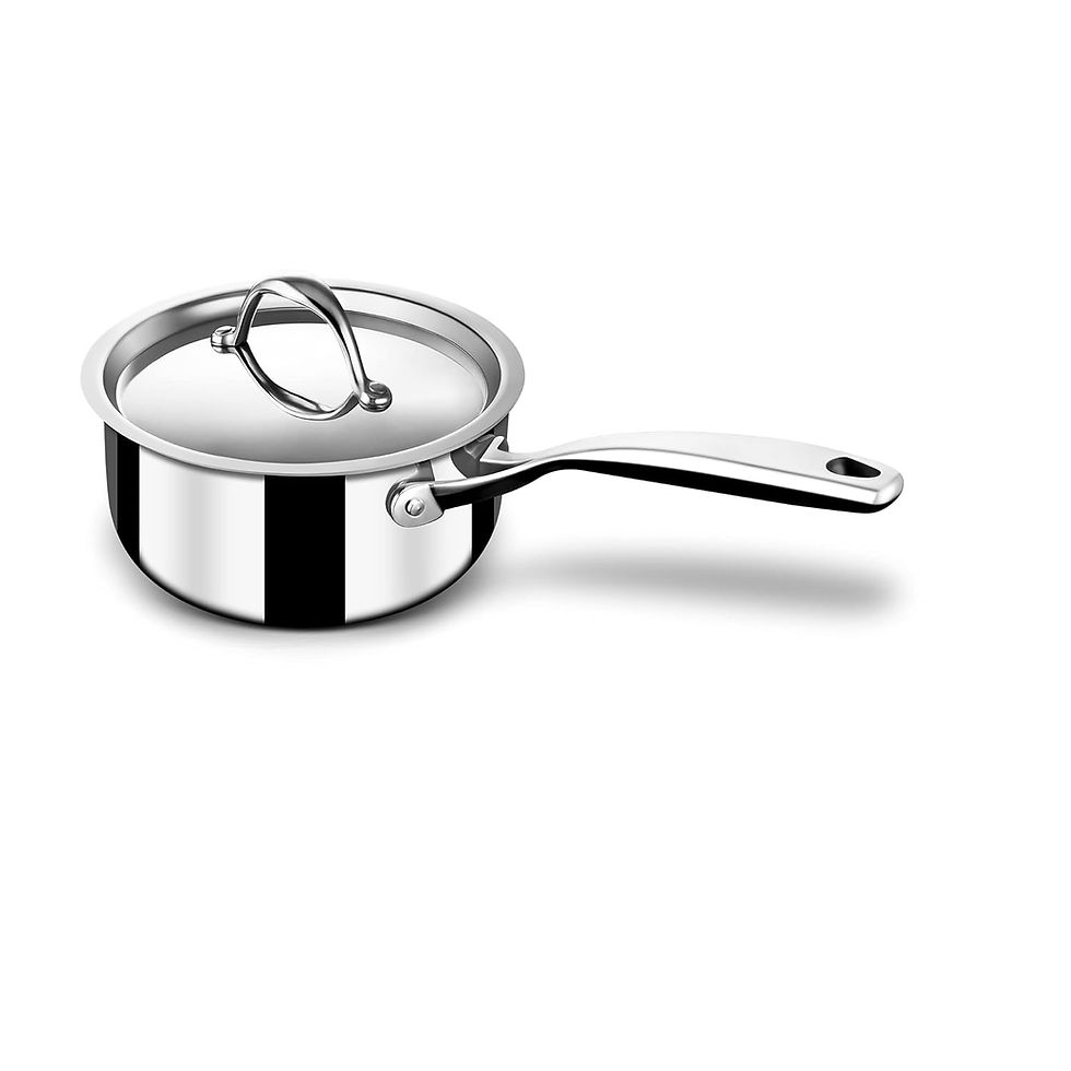 Stahl Stainless Steel Tea Pan | Triply Saucepan with Lid | Milk Pan-1.4LTR 1L