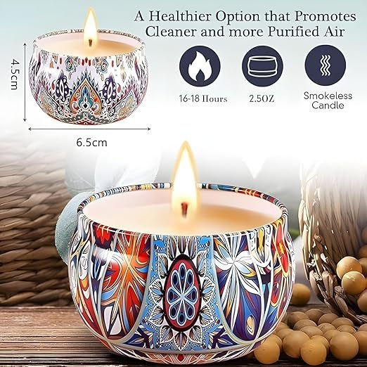 Thumbnail: Scented Jar Candles, Printed Reusable Tin,suitable for gifting