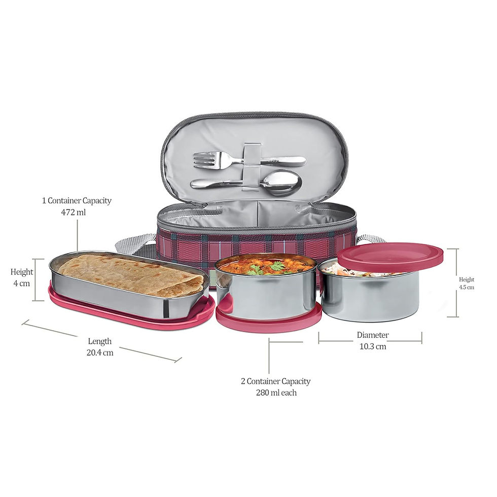 Thumbnail: MILTON Corporate Lunch Stainless Steel Containers, Set of 3