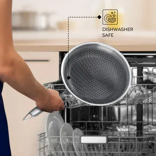 Thumbnail: Prestige 24cm/1.7L Tri-Ply Stainless Steel Hexamagic Fry Pan with Lid