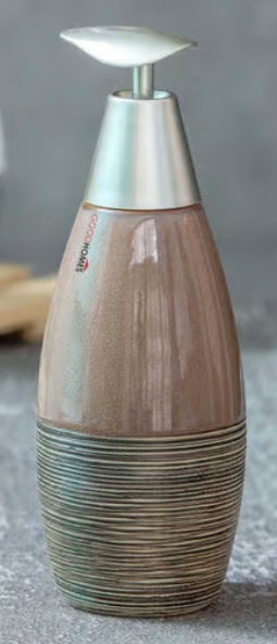 Thumbnail: Brown & Silver Ceramic Soap Dispencer