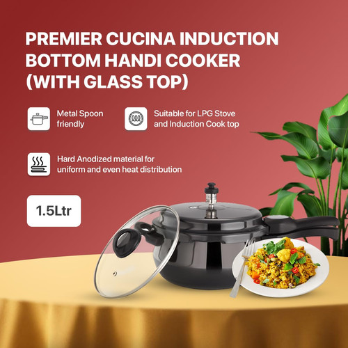 Premier Cucina Trendy Black Hard Anodized Induction Bottom Handi