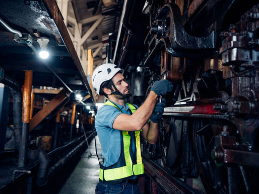 Train/Railway worker working on a train