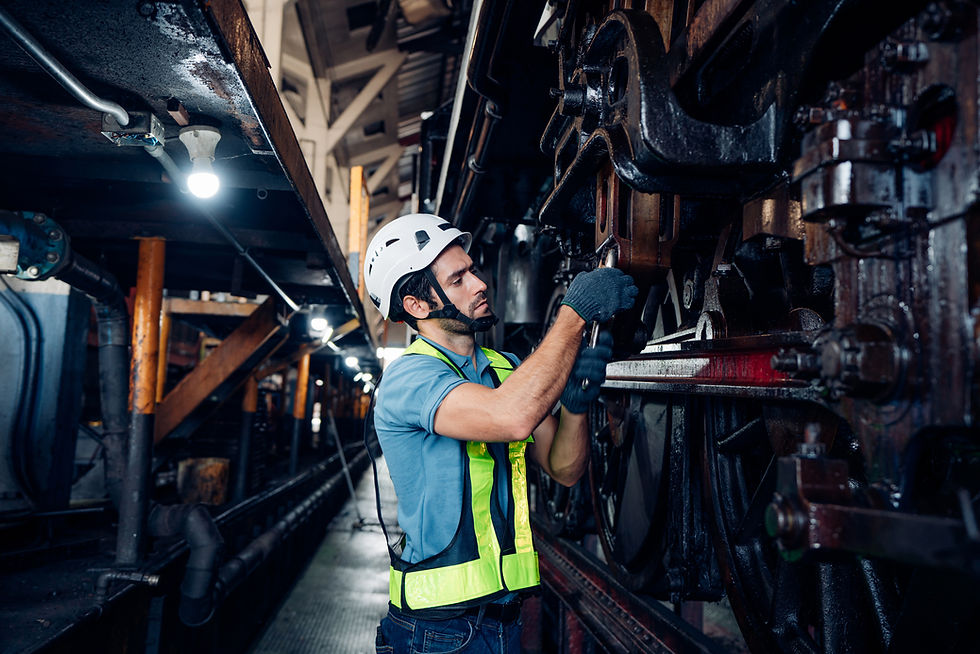 Train/Railway worker working on a train