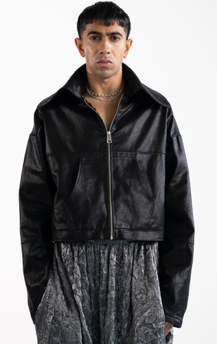 Black Shell Shock Cropped Car Jacket | Eugene Taylor Brand