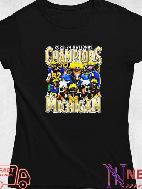 Top Michigan Wolverines 2023 24 national champions picture collage shirt