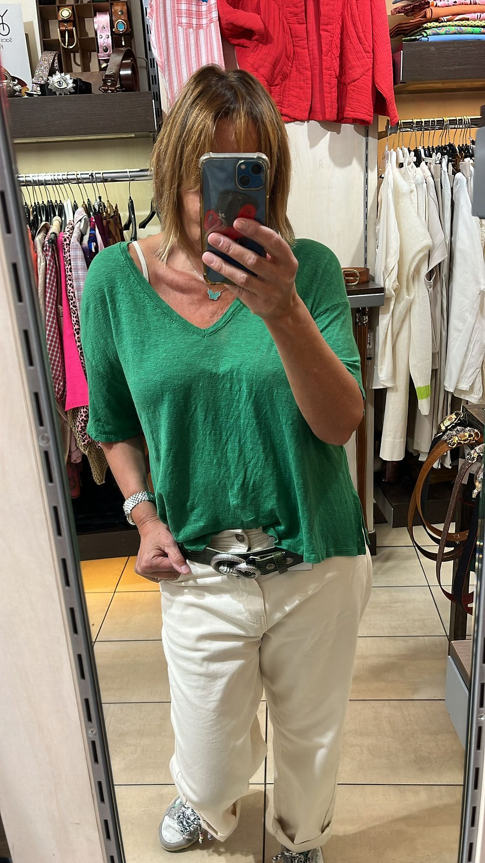 Miniature : Tee-shirt col V en lin