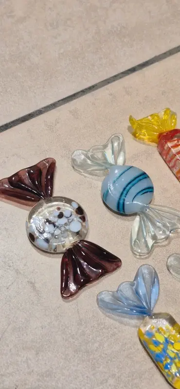 Miniature : 7 Bonbons Ancien Verre Murano