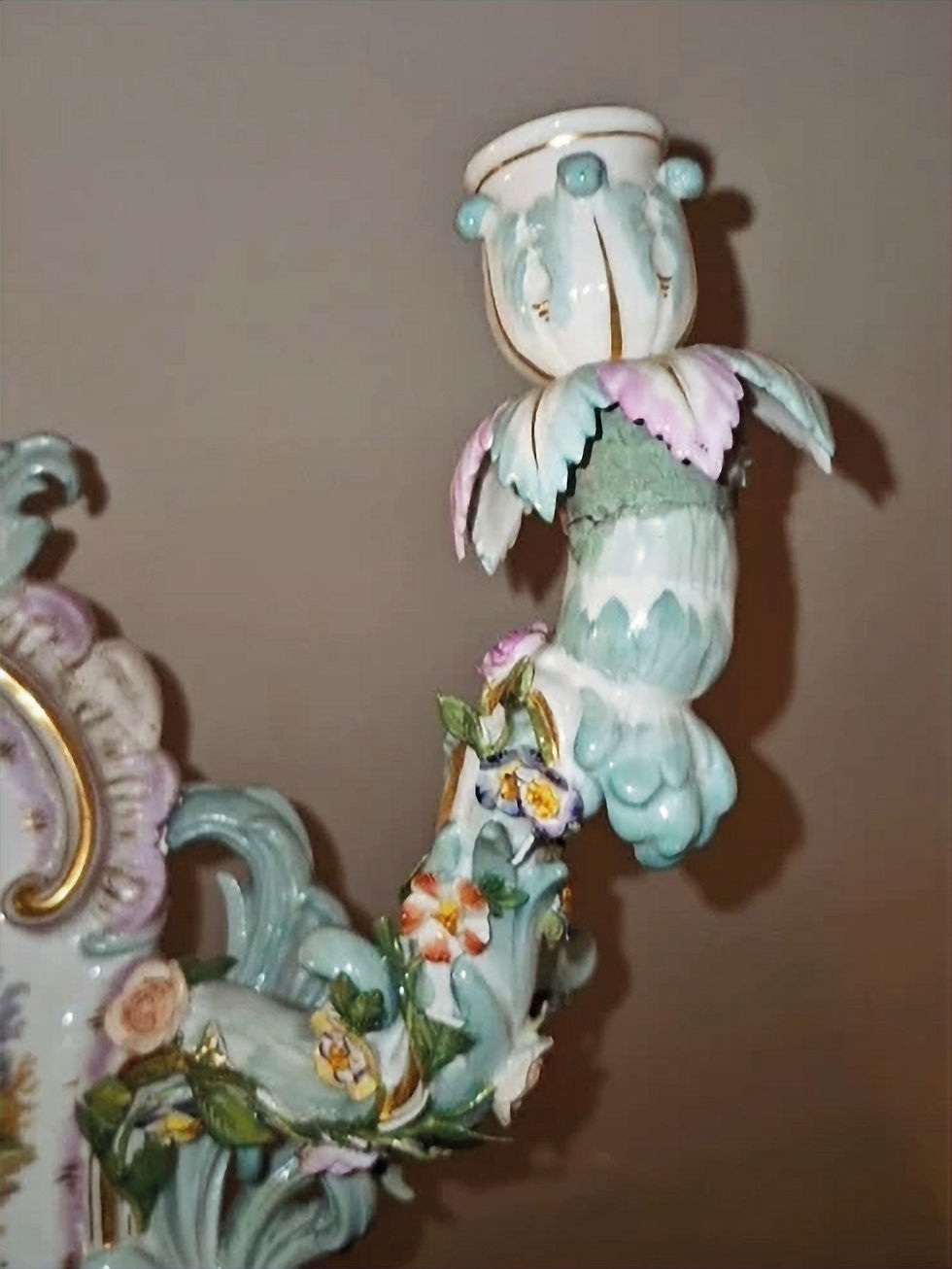 Miniature : Applique Porcelaine Meissen Saxe 19eme Ancienne