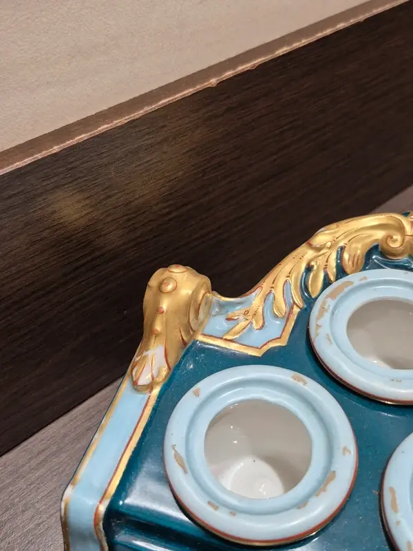 Miniature : Encrier Porcelaine Paris Art Nouveau 1900 Souvenir de Paul
