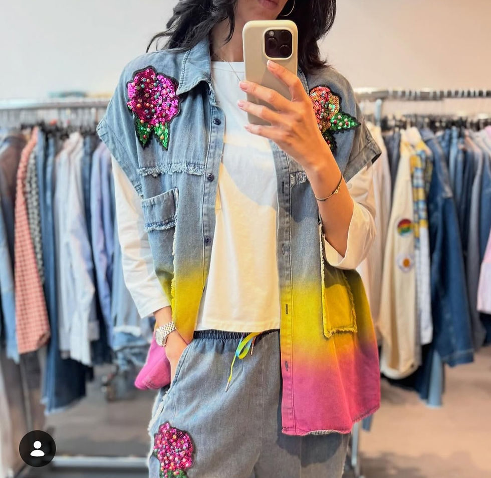 Thumbnail: Chemise denim sans manche Bob