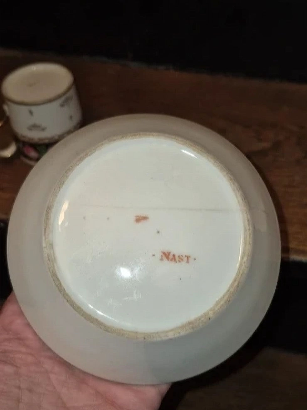 Thumbnail: Tasse et Soucoupe Porcelaine Paris Nast XVIIIeme