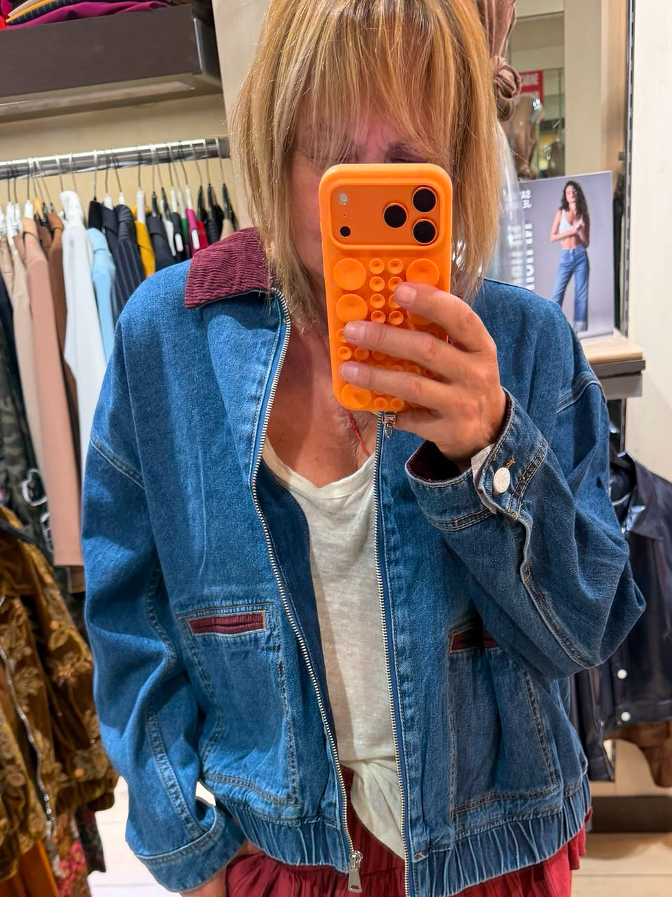 Miniature : Veste en jean detail velour