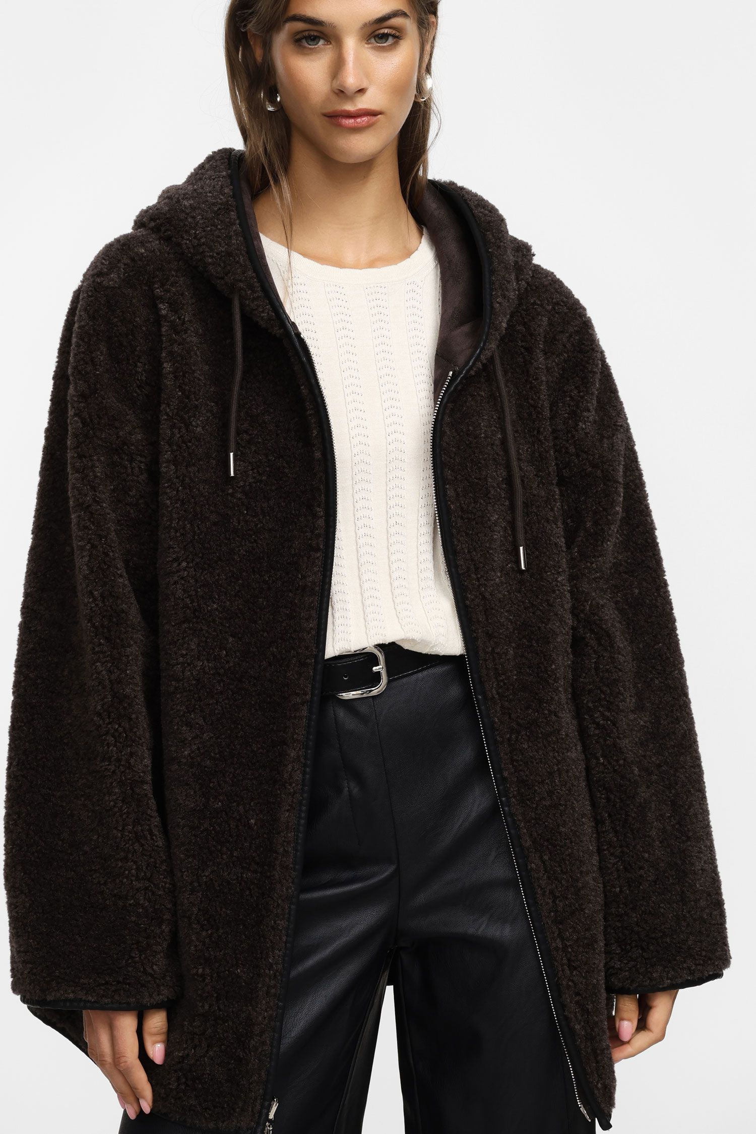 Veste en fausse fourrure zip