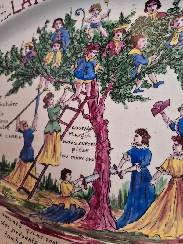 Miniature : Grand Plat 19eme L’Arbre D’amour Style Nevers