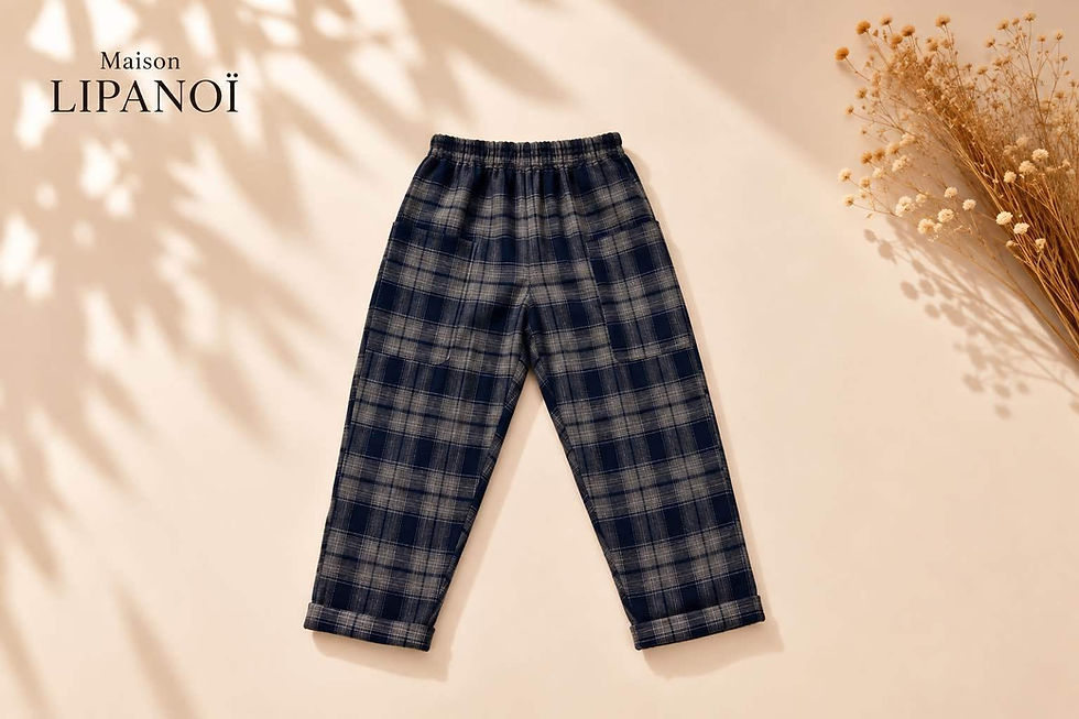 Thumbnail: Pantalon carreaux poches plaquées