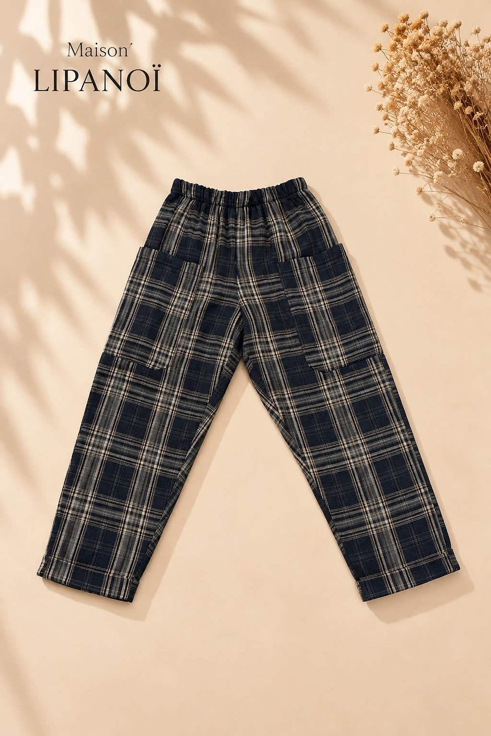 Thumbnail: Pantalon carreaux poches plaquées