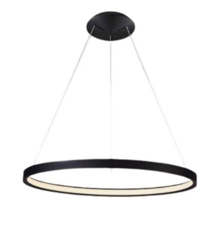 גוף תאורה תלוי עגול בצבע שחור