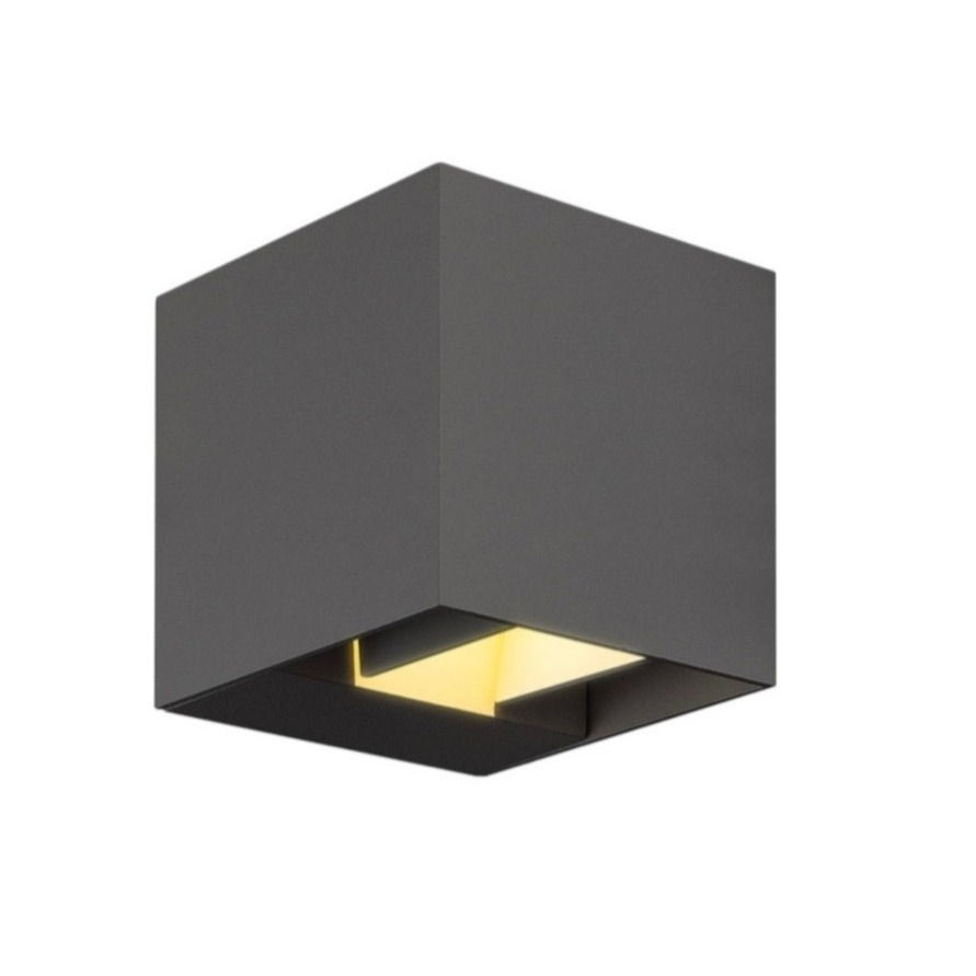 גוף תאורה צמוד קיר קיוב אפור