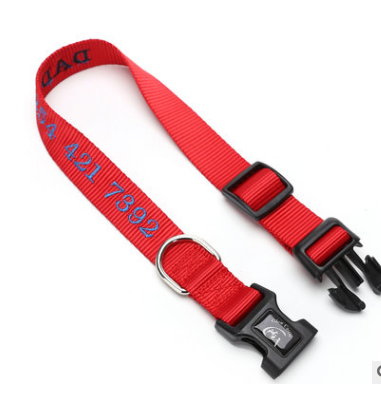 Thumbnail: Dog Collar with Anti-Loss and Embroidered Design