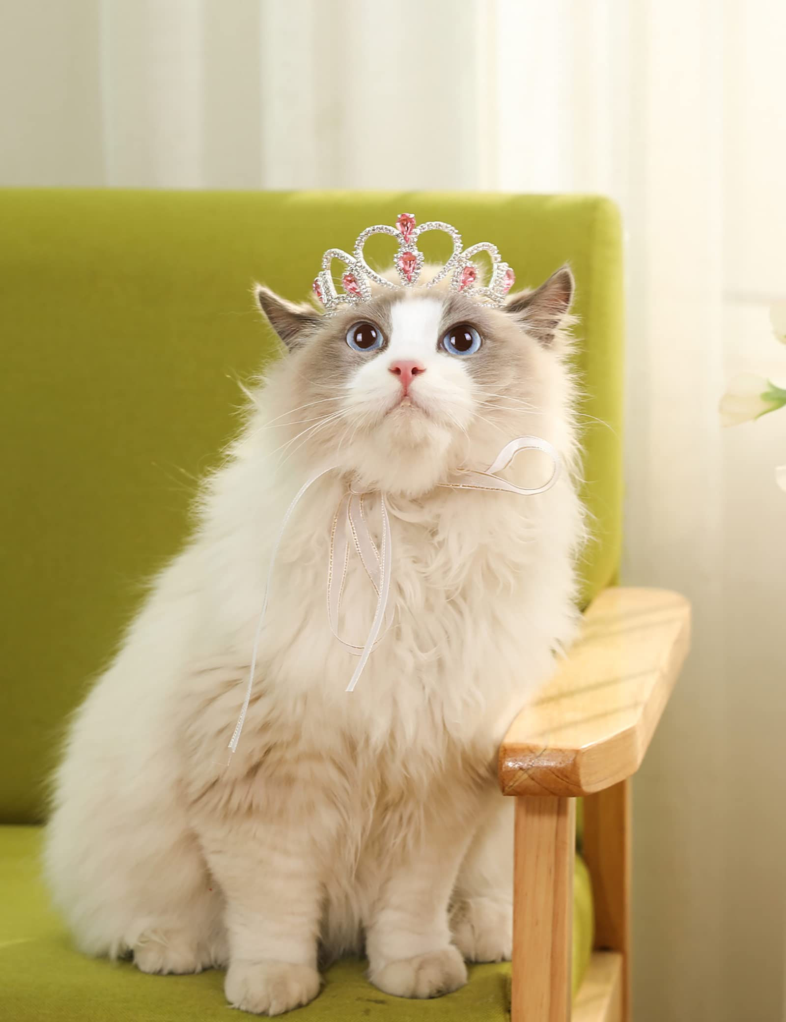 Lovelyshop Pet Series Pink Gem Rhinestone Dog/Cat Tiara Crown for Costume Hair A
