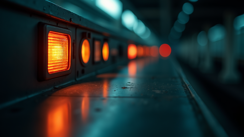 Vista de cerca de un servidor con luces indicadoras encendidas