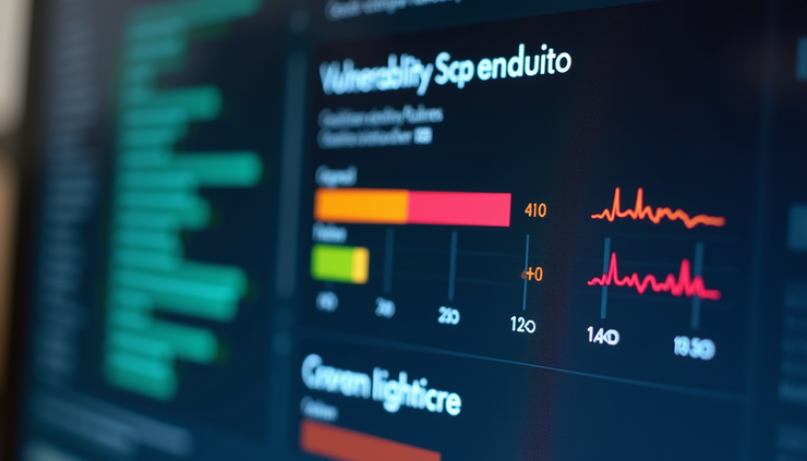 Vista cercana de una pantalla con resultados de análisis de vulnerabilidades en un sistema informático