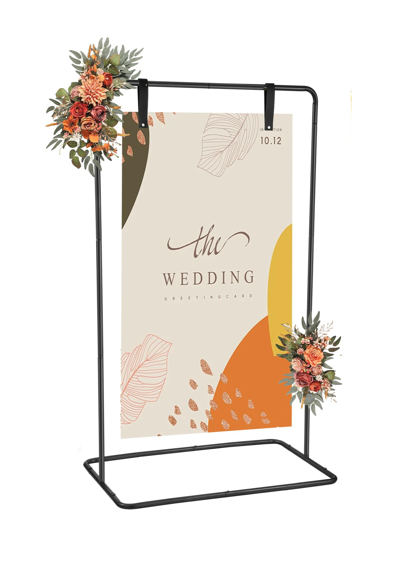 Black Frame Hanging Sign stands rental for weddings, showers, birthdays and corporate events