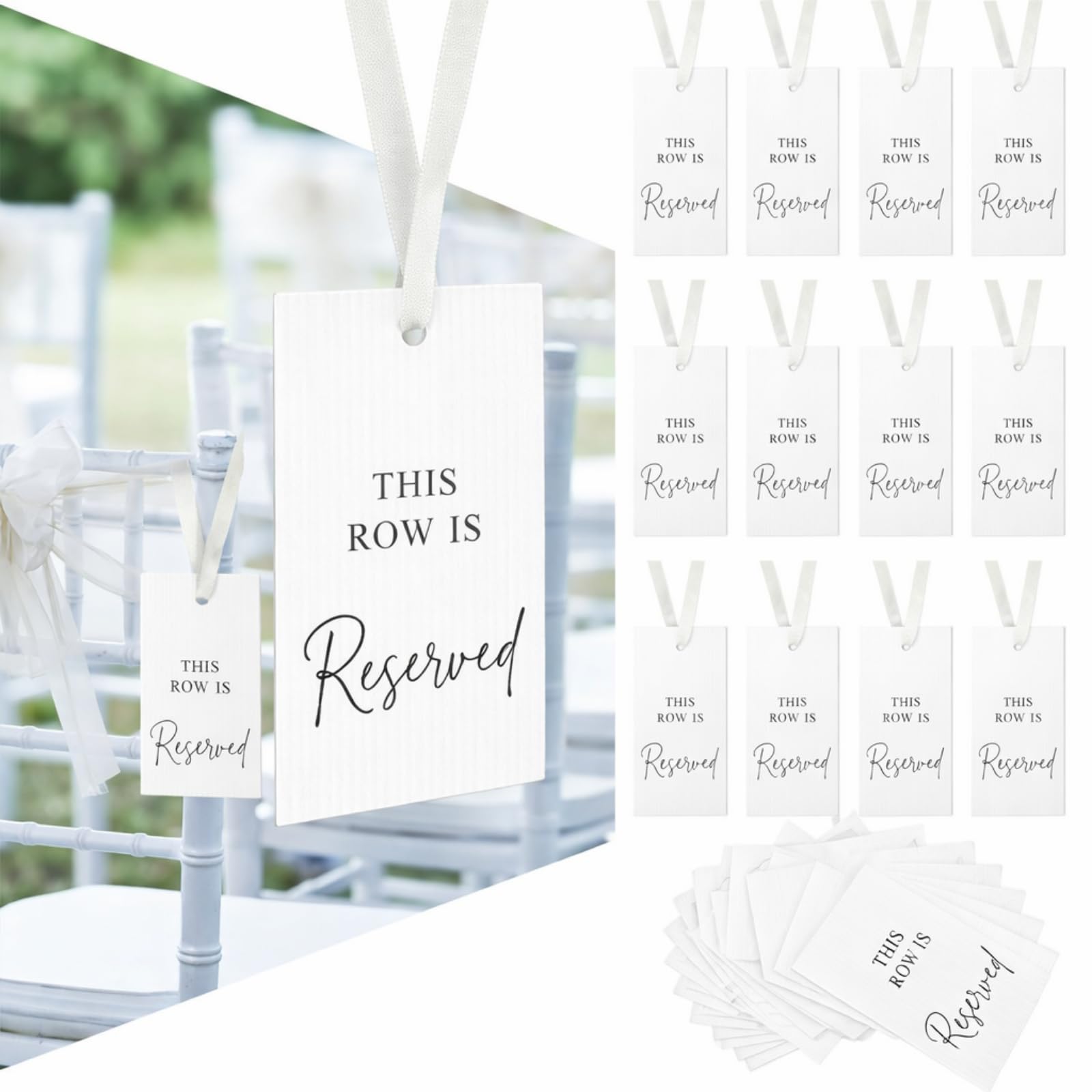 Reserved Row Printed Tags reserved seating rental for weddings, showers, birthdays and corporate events