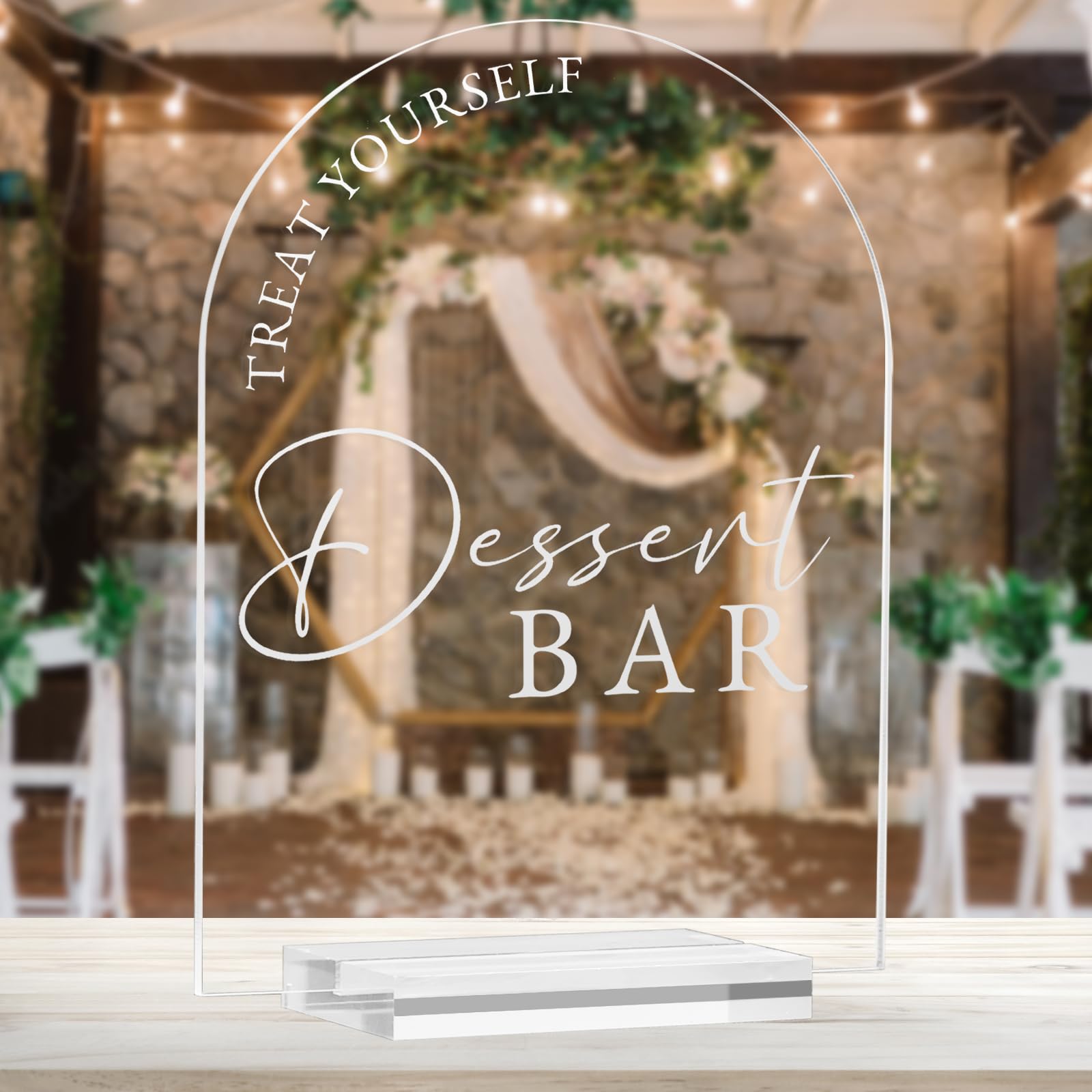Clear Dessert Bar Sign (Clear Acrylic) signage rental for weddings, showers, birthdays and corporate events