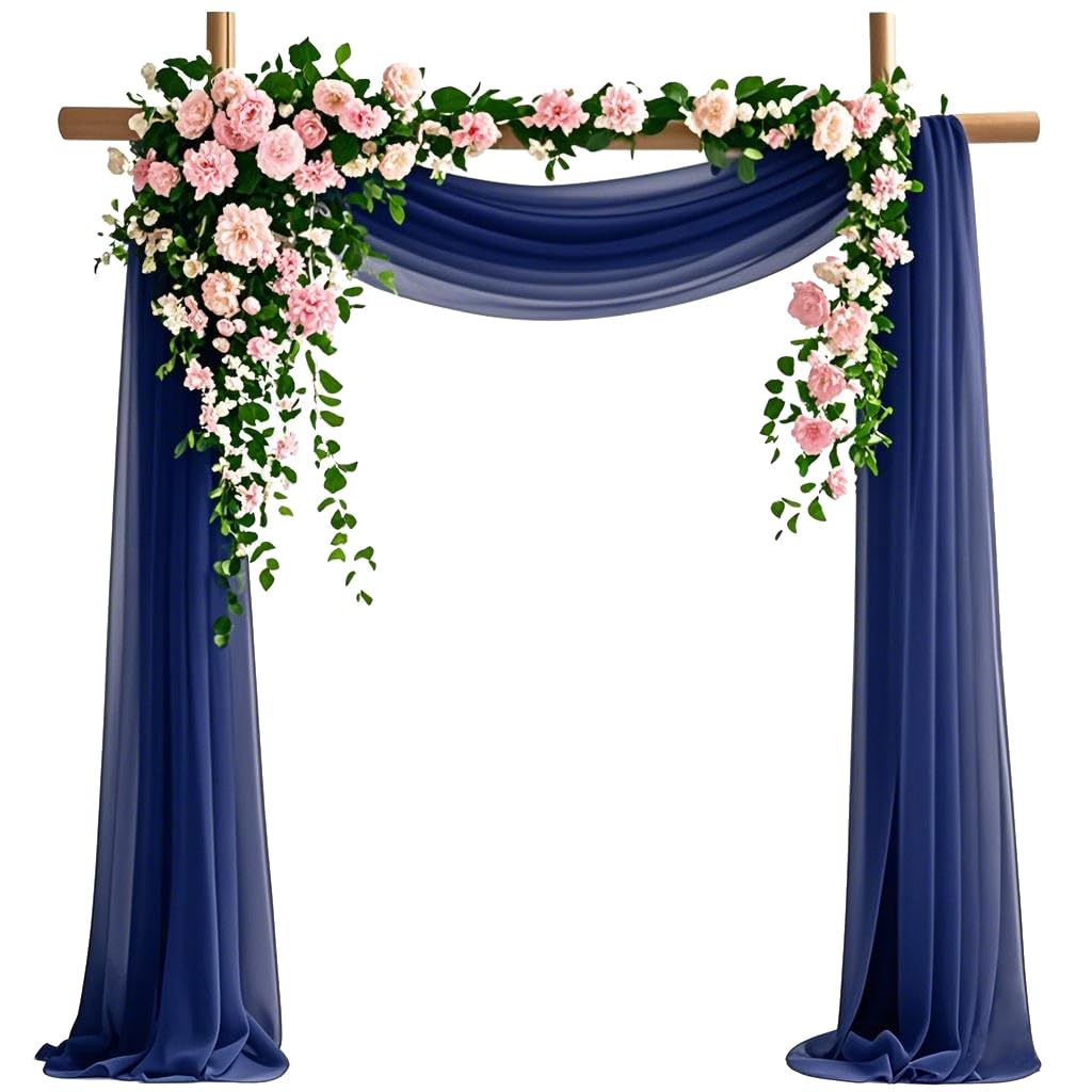 Navy Arch Draping drapery rental for weddings, showers, birthdays and corporate events