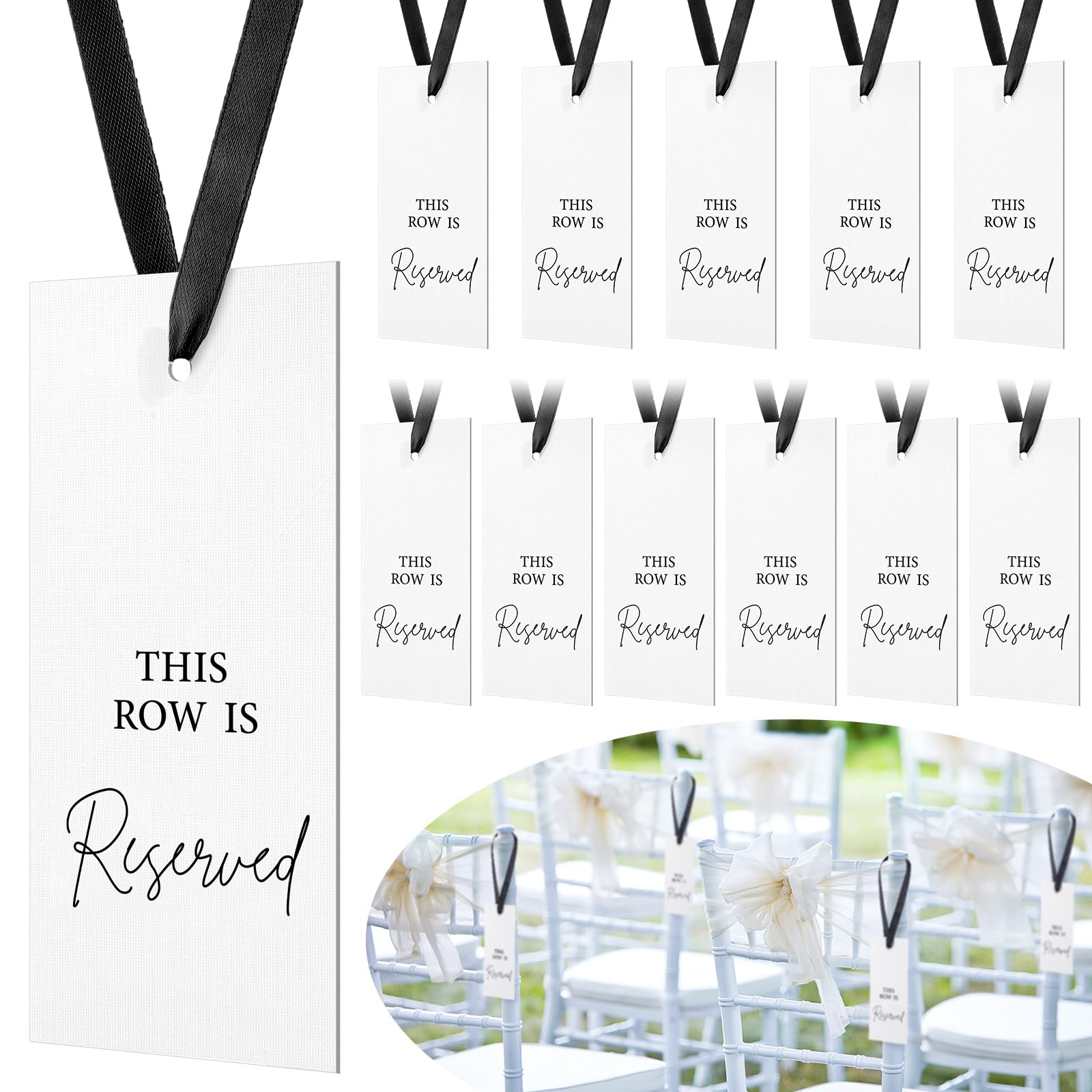 Reserved Row Paper Hanging Sign *not a rental reserved seating rental for weddings, showers, birthdays and corporate events