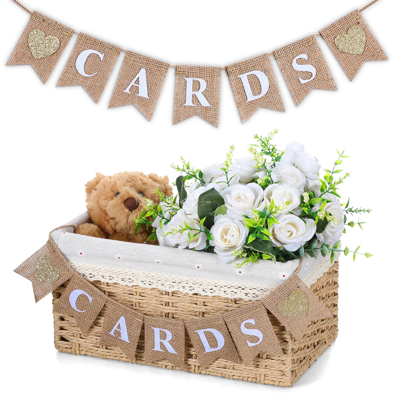 Burlap Mini "CARDS" Burlap Bunting signage rental for weddings, showers, birthdays and corporate events