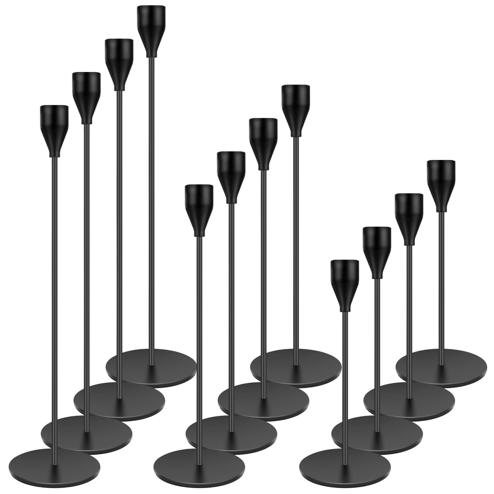 Black Sizes Black Candlesticks candle holders rental for weddings, showers, birthdays and corporate events
