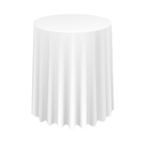 White Cocktail Table Linen Rental - 120" linens rental for weddings, showers, birthdays and corporate events