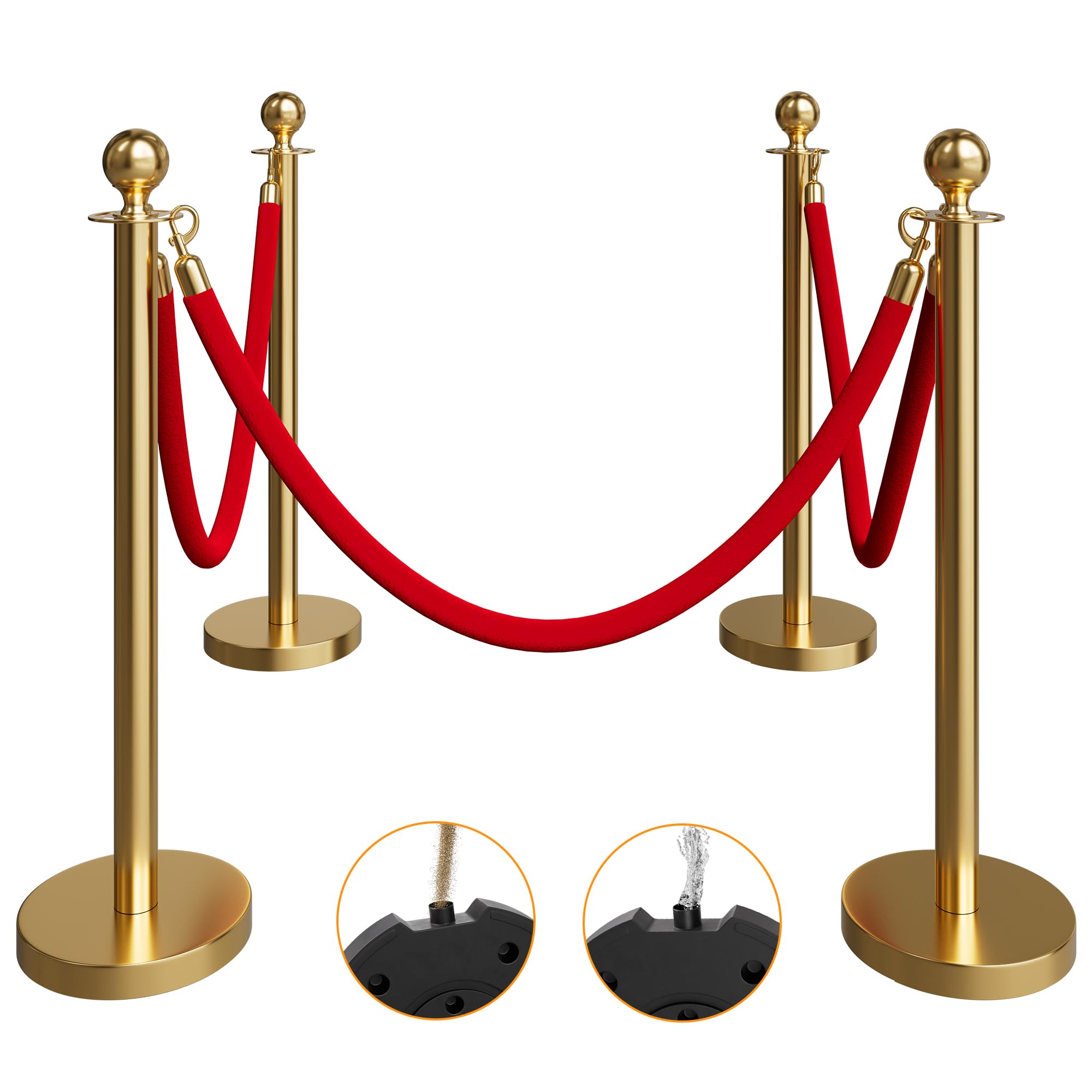 Red Stanchion with Red Rope photobooth rental for weddings, showers, birthdays and corporate events