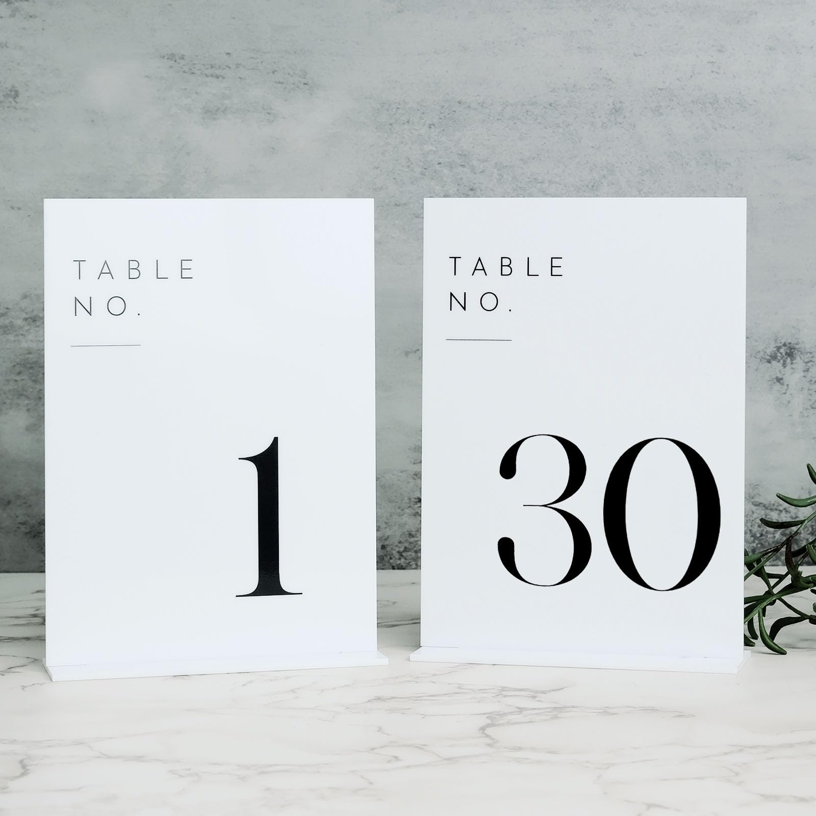 Black and White Acrylic Table Numbers 1-30 table numbers rental for weddings, showers, birthdays and corporate events