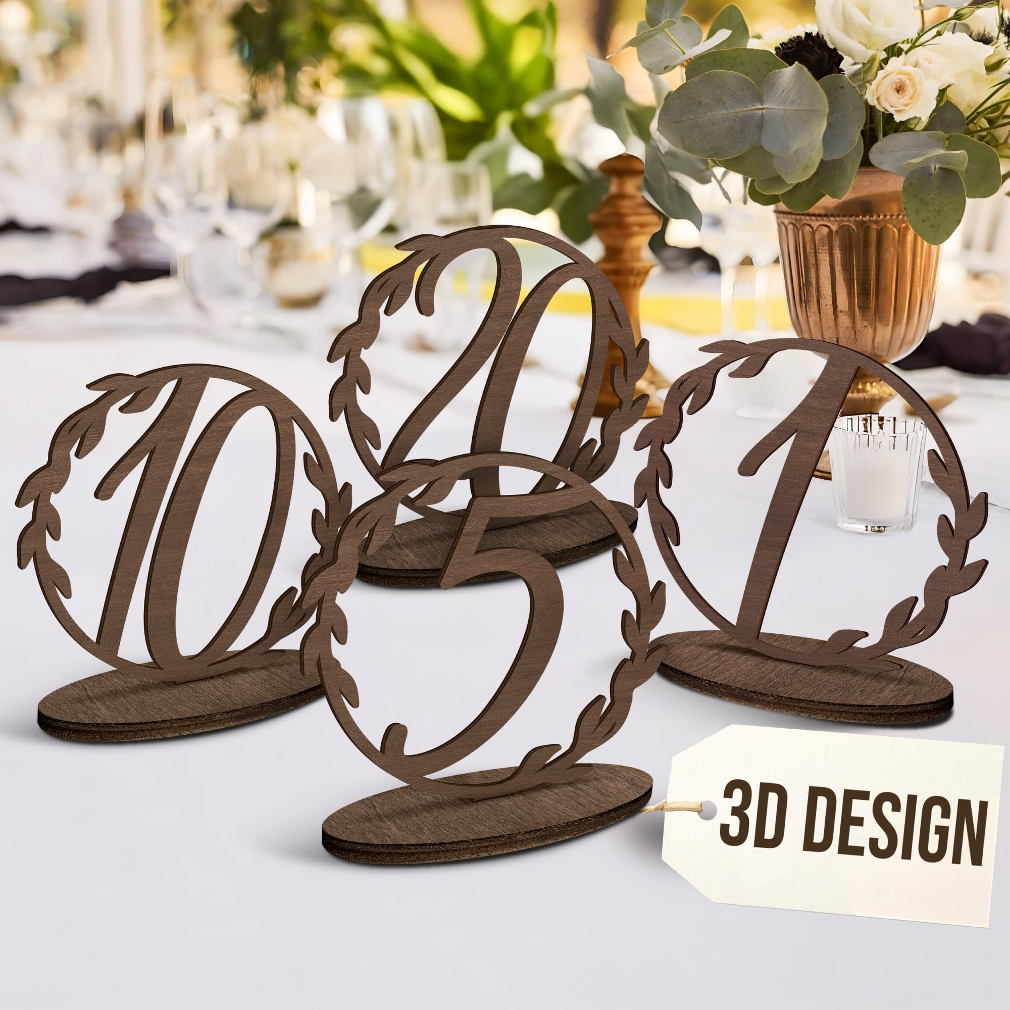 Wooden Vine Table Numbers 1 table numbers rental for weddings, showers, birthdays and corporate events