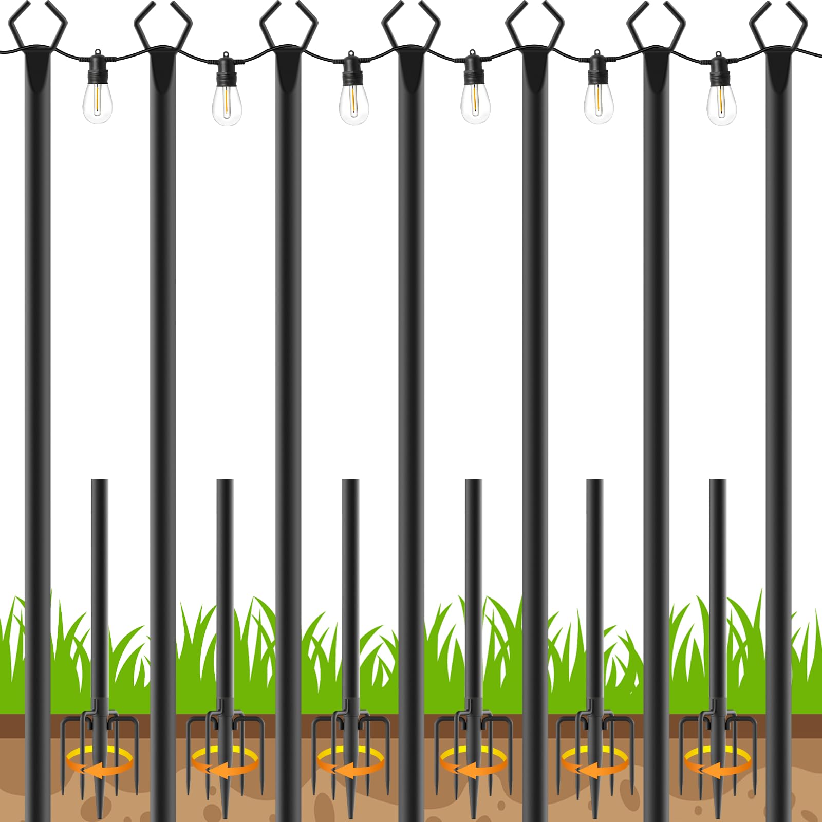Bistro Lighting Poles lighting rental for weddings, showers, birthdays and corporate events
