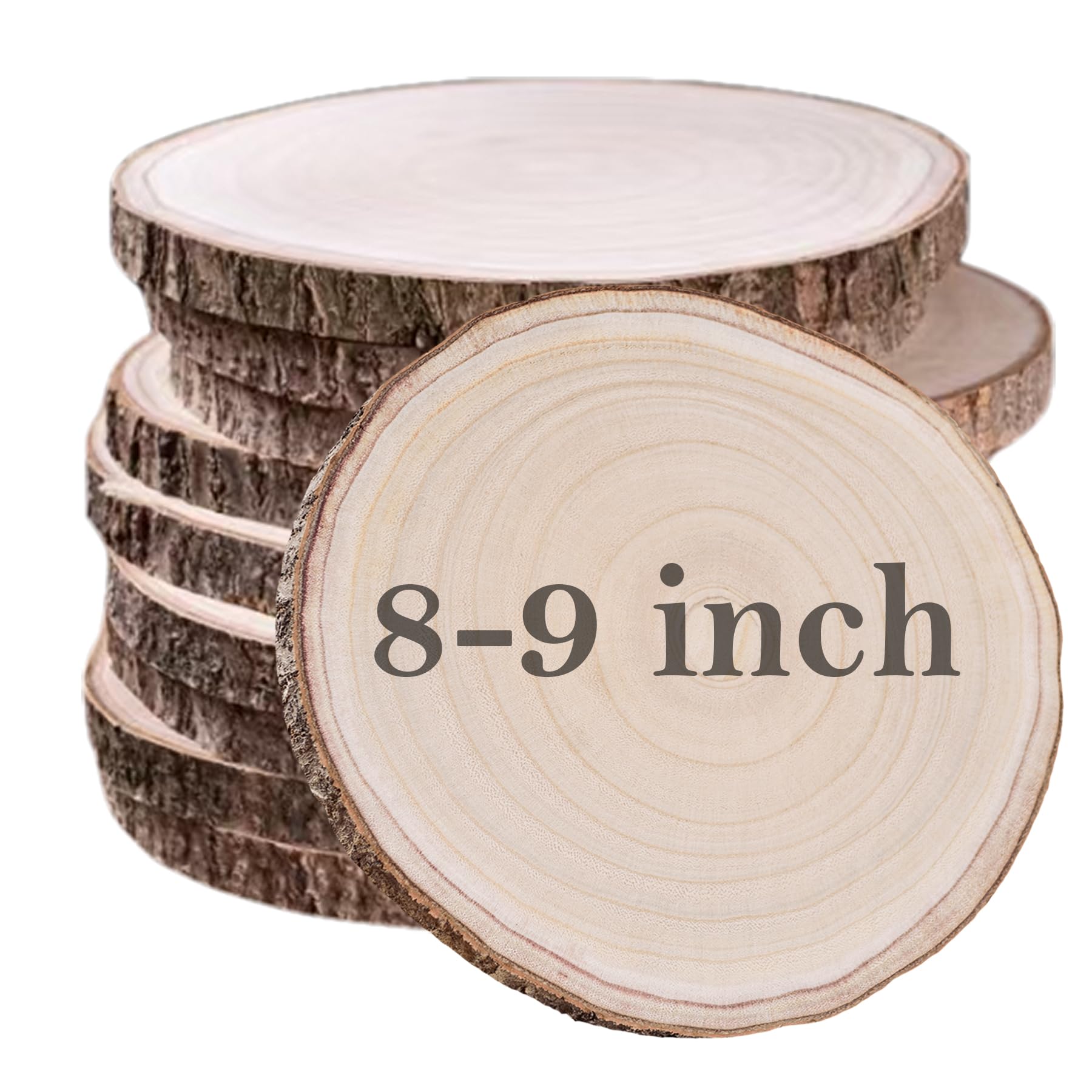 8"-9" Wooden Slices platters and service items rental for weddings, showers, birthdays and corporate events