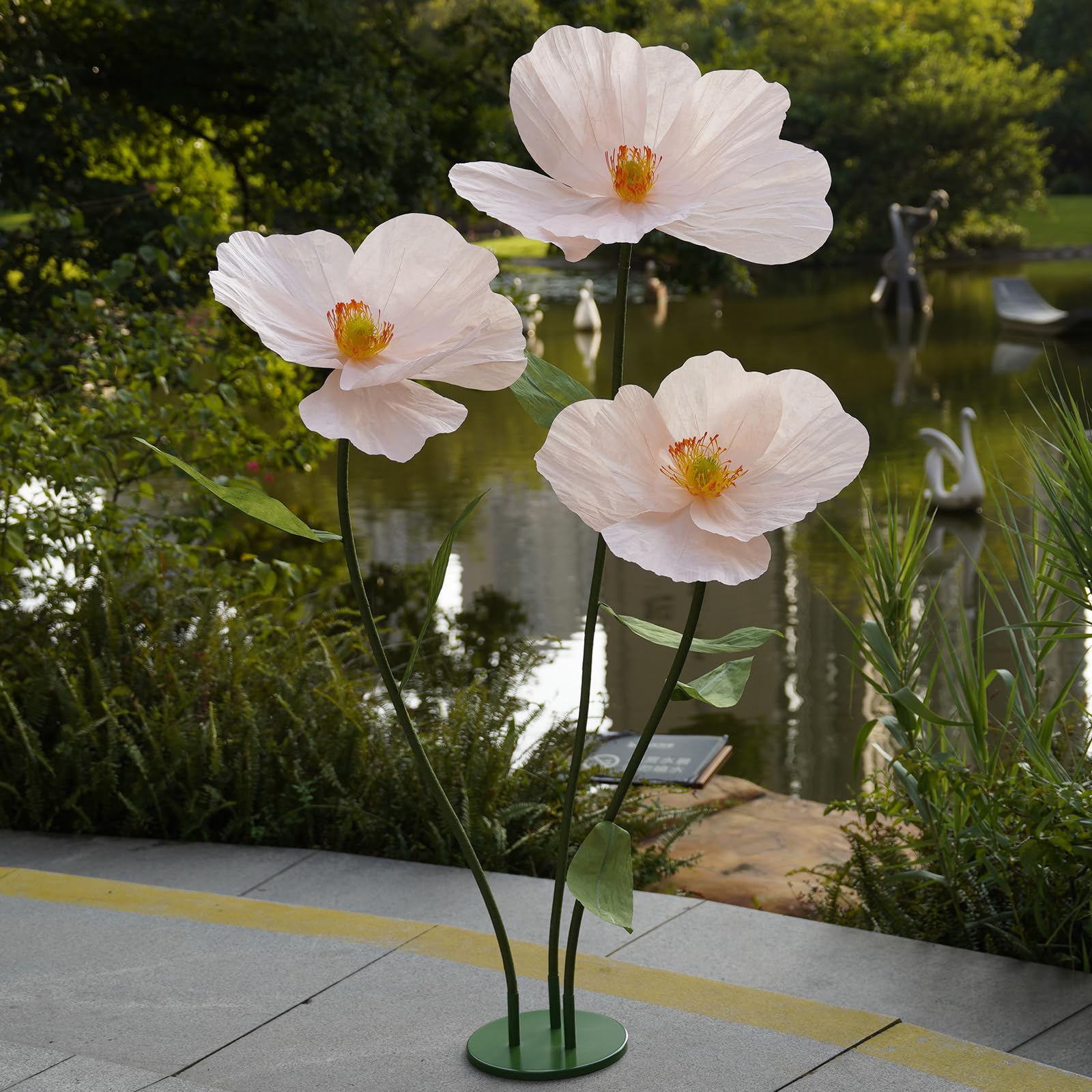 Pink Large Pink Paper Flowers artificial flowers rental for weddings, showers, birthdays and corporate events