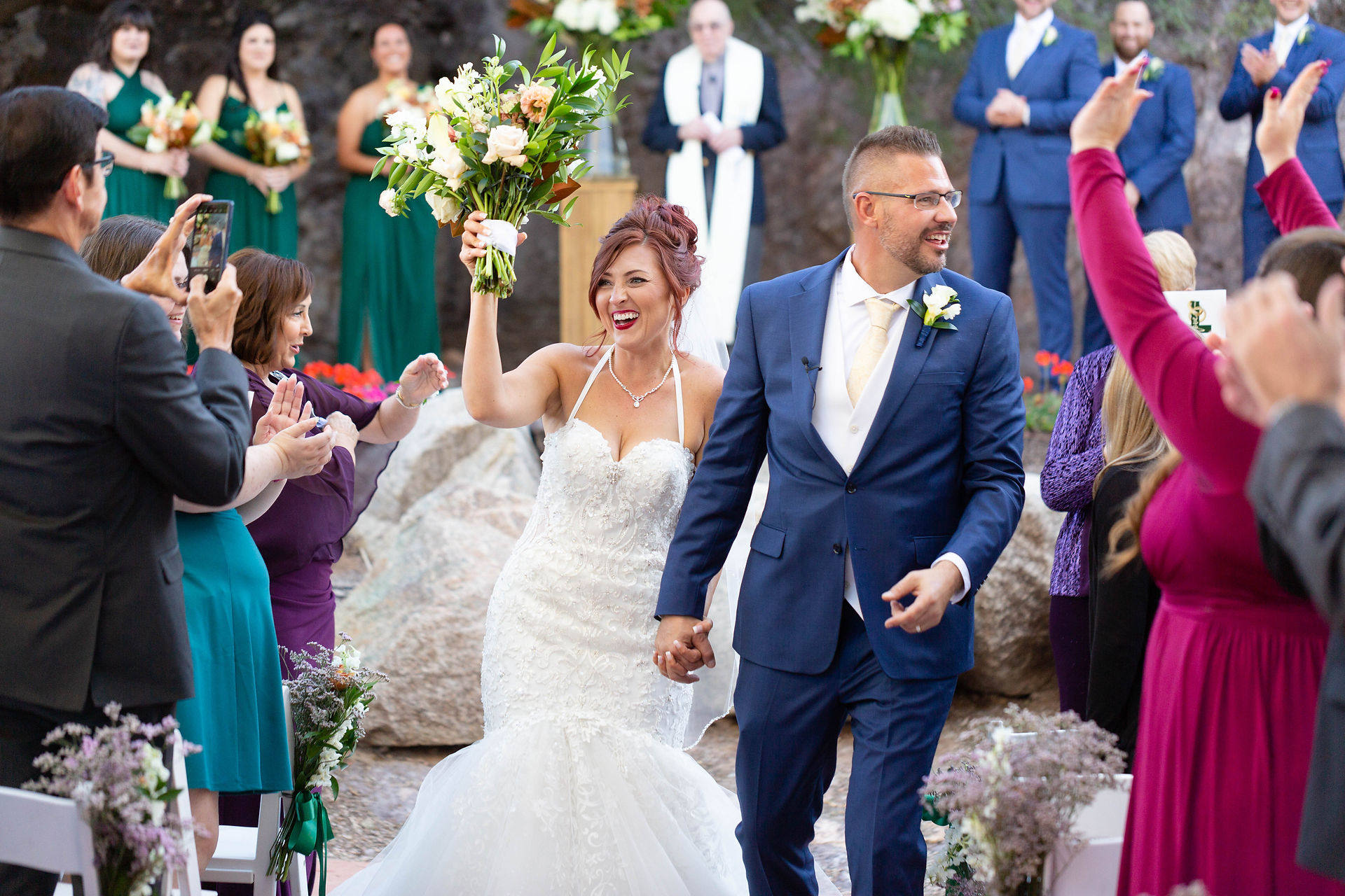 arizona bride and groom celebrating their phoenix wedding